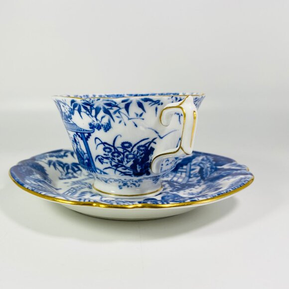 Vintage Royal Crown Derby Blue Mikado Cup & Saucer Set; England Teacup - Picture 4 of 5